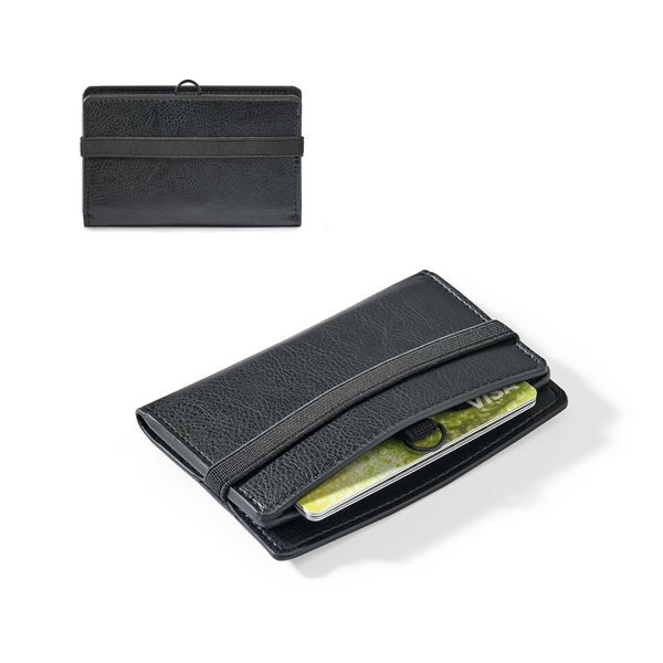 PU card holder with elastic fastening - Egotier 95128